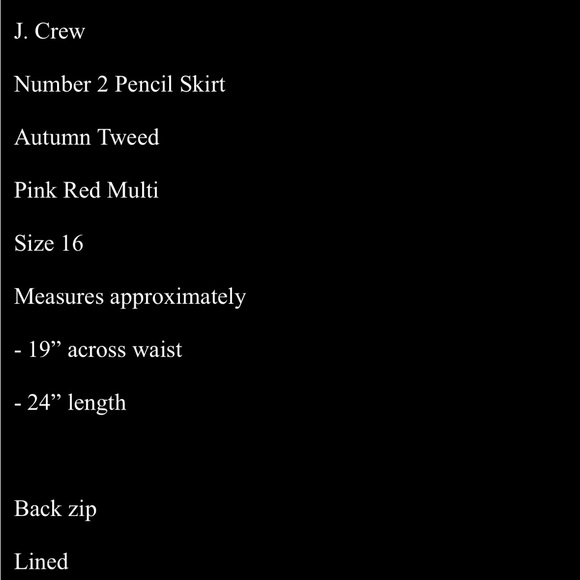 J. Crew NWT No. 2 Pink Tweed Pencil Skirt - sz 16 - Picture 11 of 11